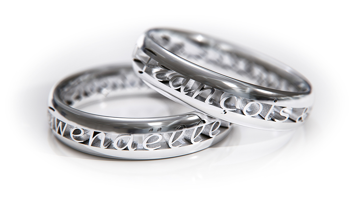 Alliance Alliances design originales personnalisées mariage fiançailles bijoux bague bagues sur-mesure Or Titane Argent diamants IDEALOVE